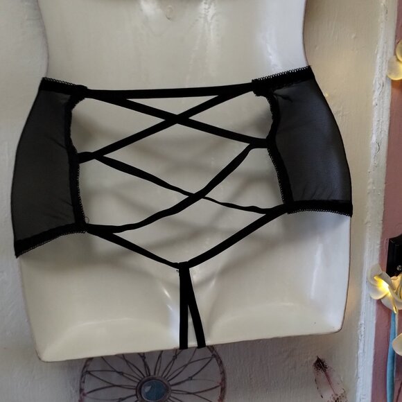 Ella Lust (2XL) Black Velvet, Floral Lace, and Sheer Lingerie Set - NWOT - Picture 9 of 10